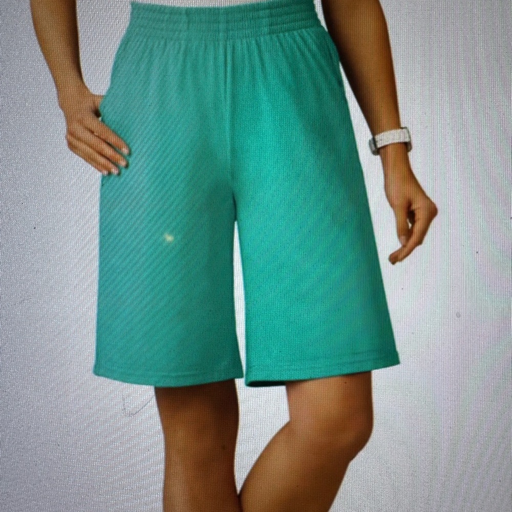 NWT  SUMMER  STYLISH & COMFY TURQUOISE SHORTS  PLUS:  22/24   #7 - Picture 5 of 5